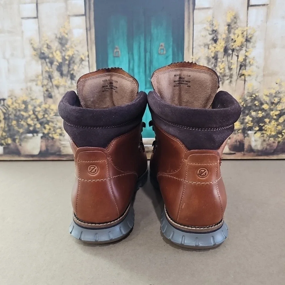 Cole Haan Zerogrand Mens Boots Waterproof British Tan Leather Sz 11.5 M C30405‎